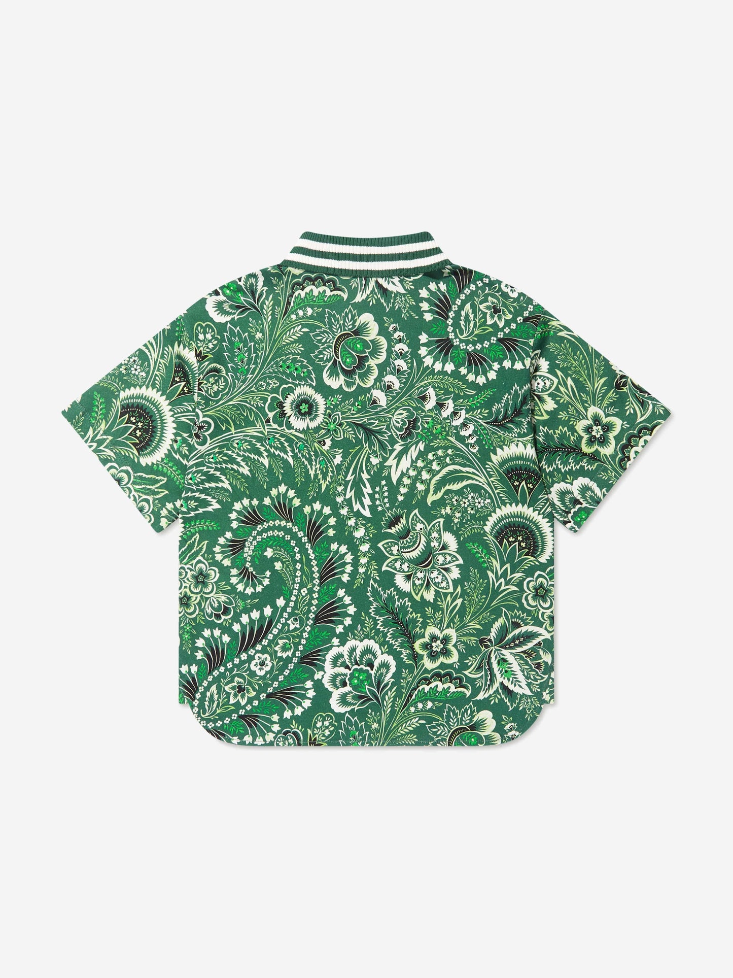 Etro 男童绿色花卉佩斯利 Polo 衫
