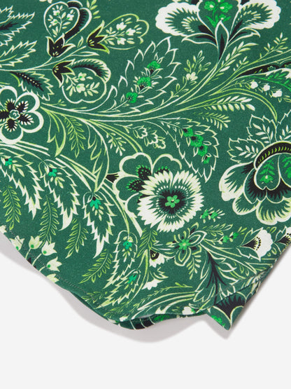 Etro 男童绿色花卉佩斯利 Polo 衫