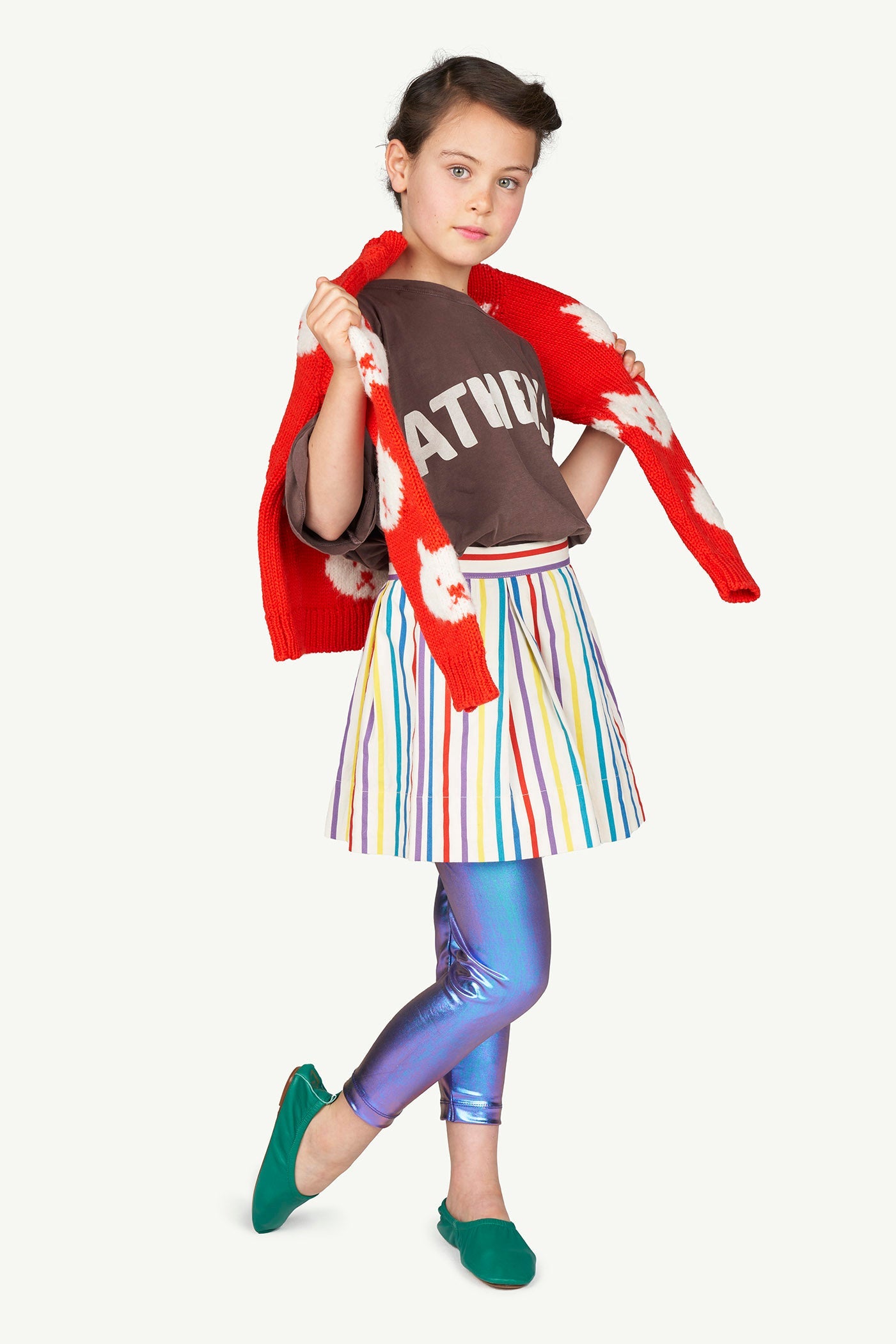 儿童棕色Logo棉T恤