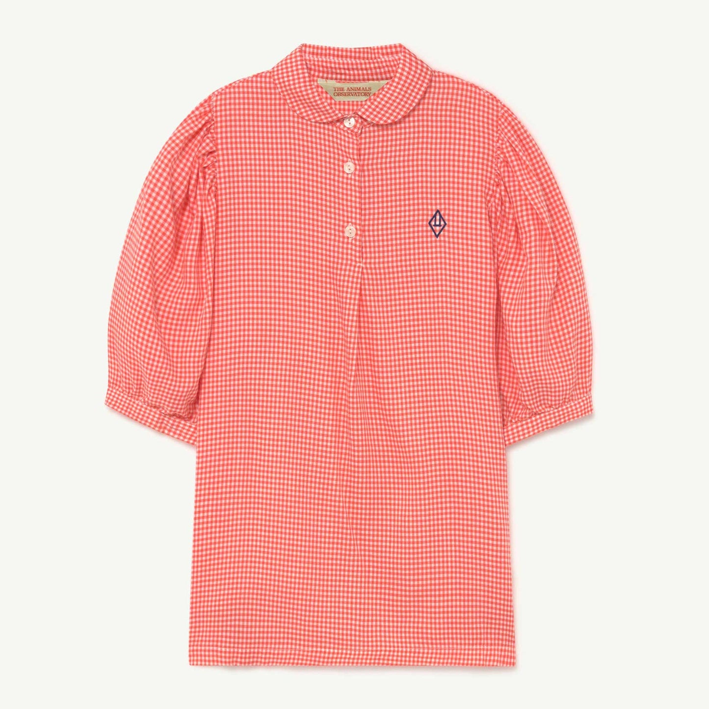 女童红色小格子连衣裙