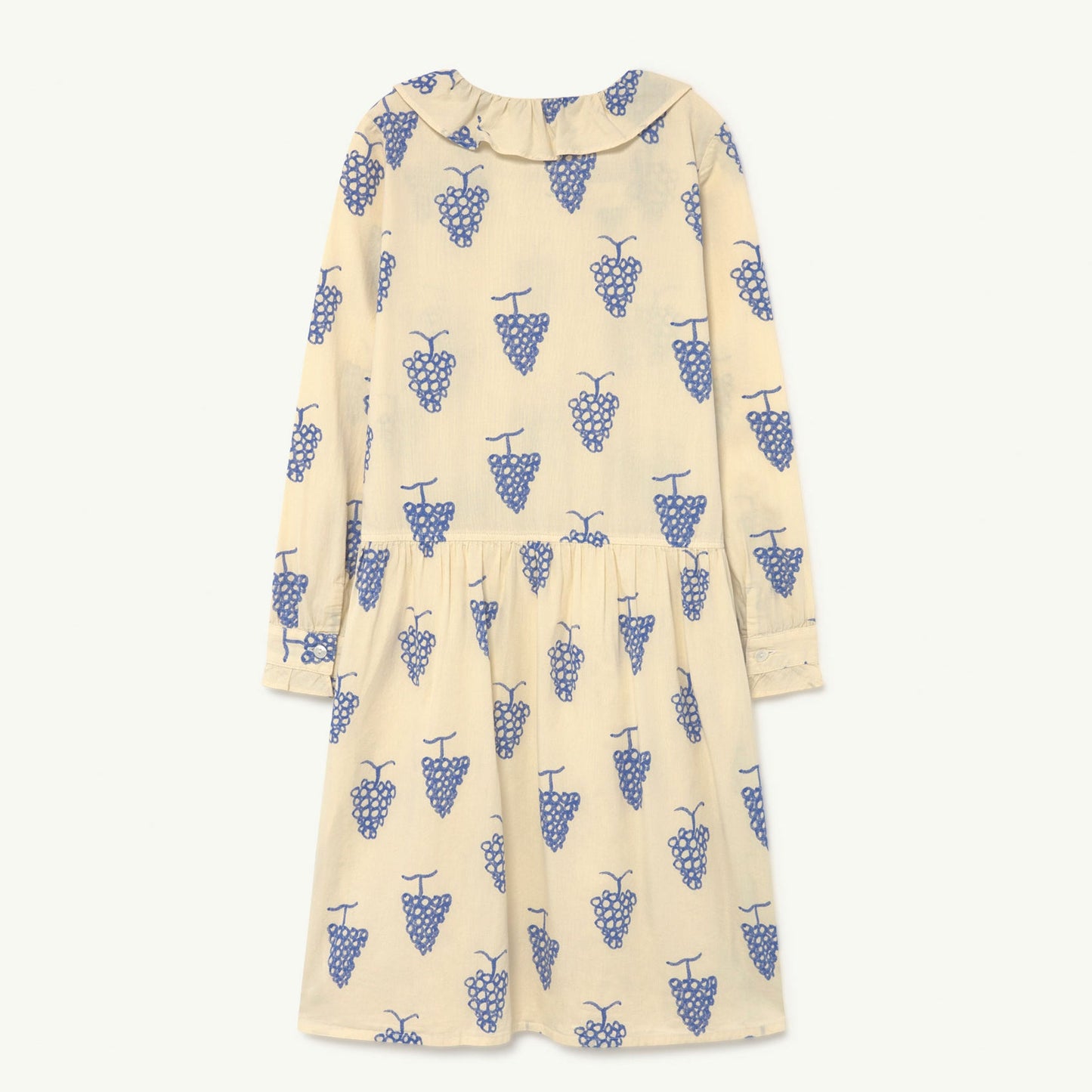 女童白色葡萄印花棉连衣裙