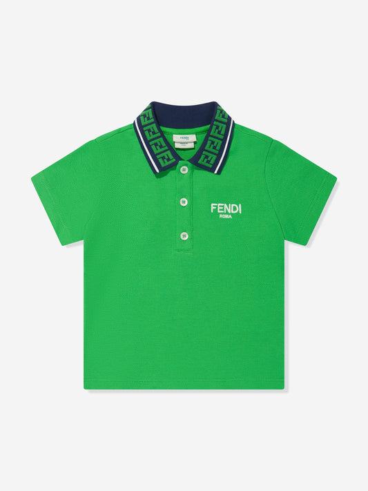 男婴绿色徽标 Polo 衫