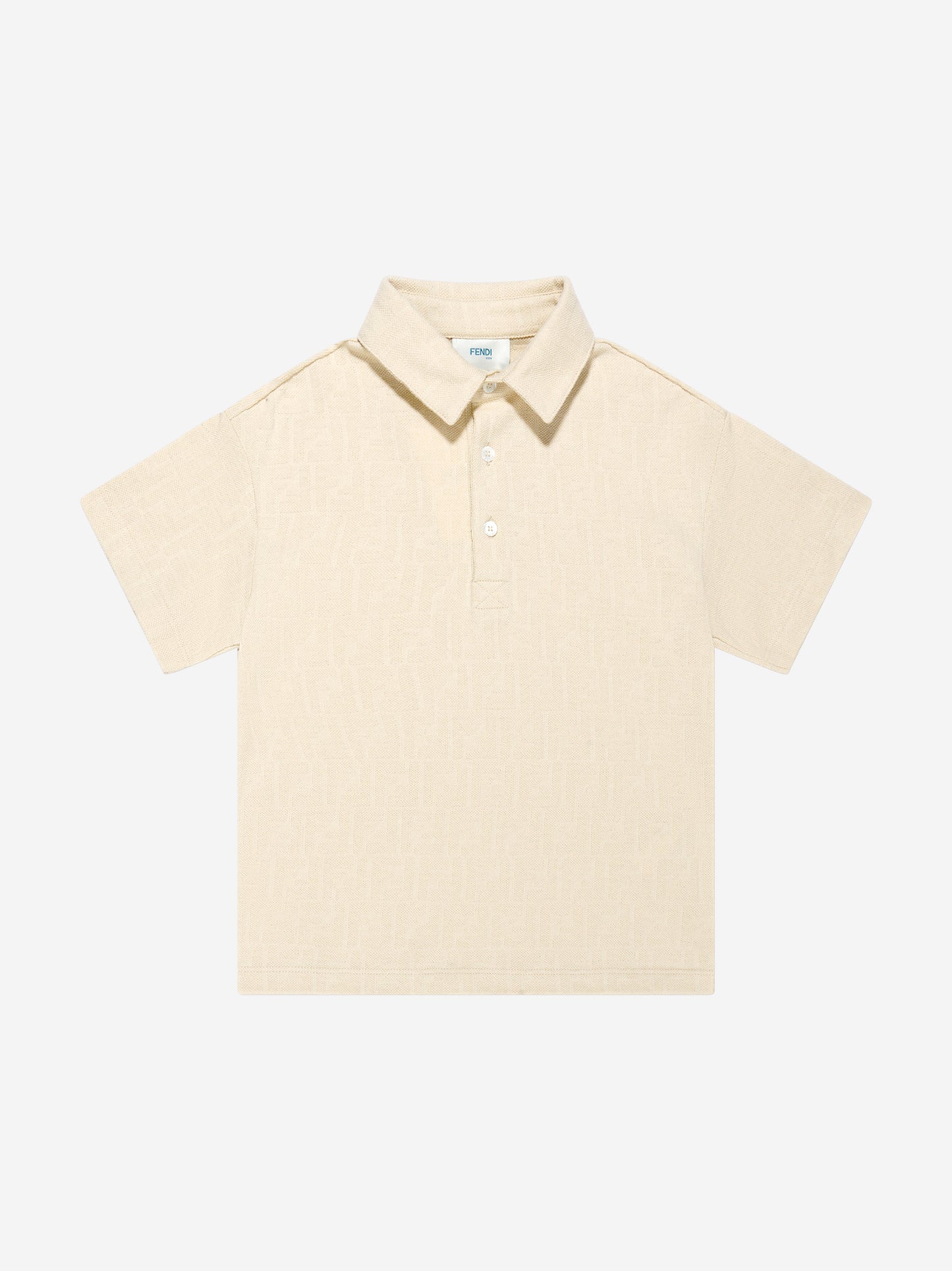 男童白色 FF 徽标 Polo 衫
