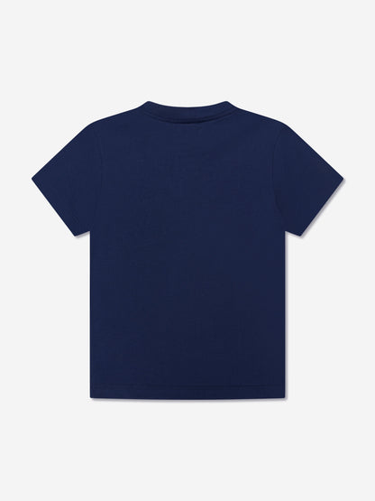 Fendi Kids 徽标 T 恤（海军蓝）