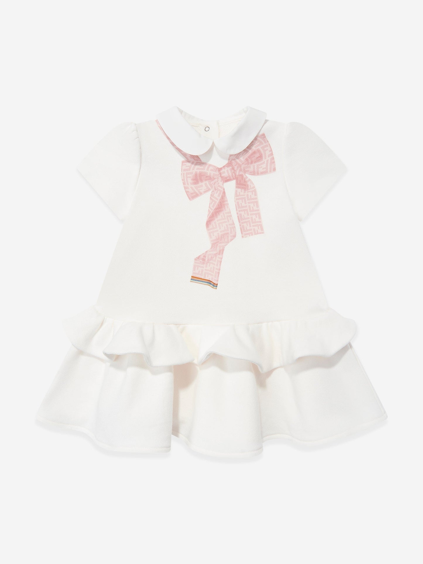 Baby Girls Bow Dress in White