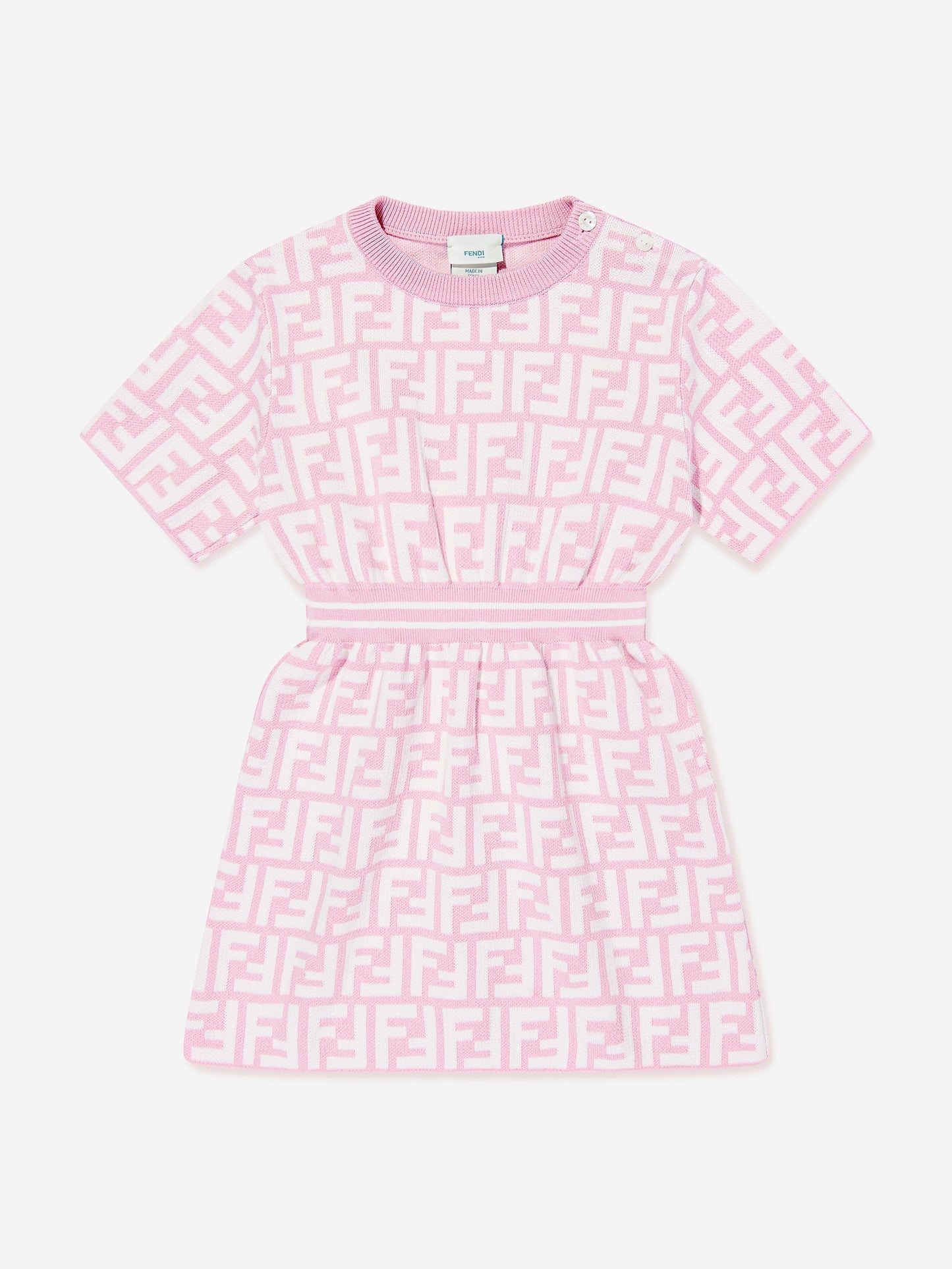 Baby Girls FF Logo Knit Dress in Pink