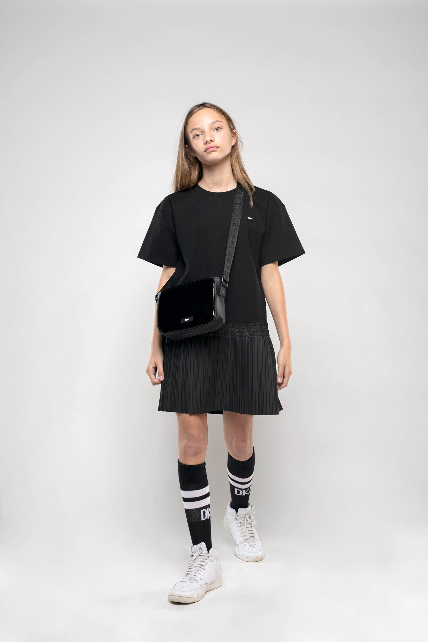 DKNY Girls Milano 黑色连衣裙