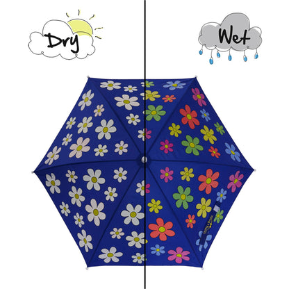 Dark Blue Flower Umbrella