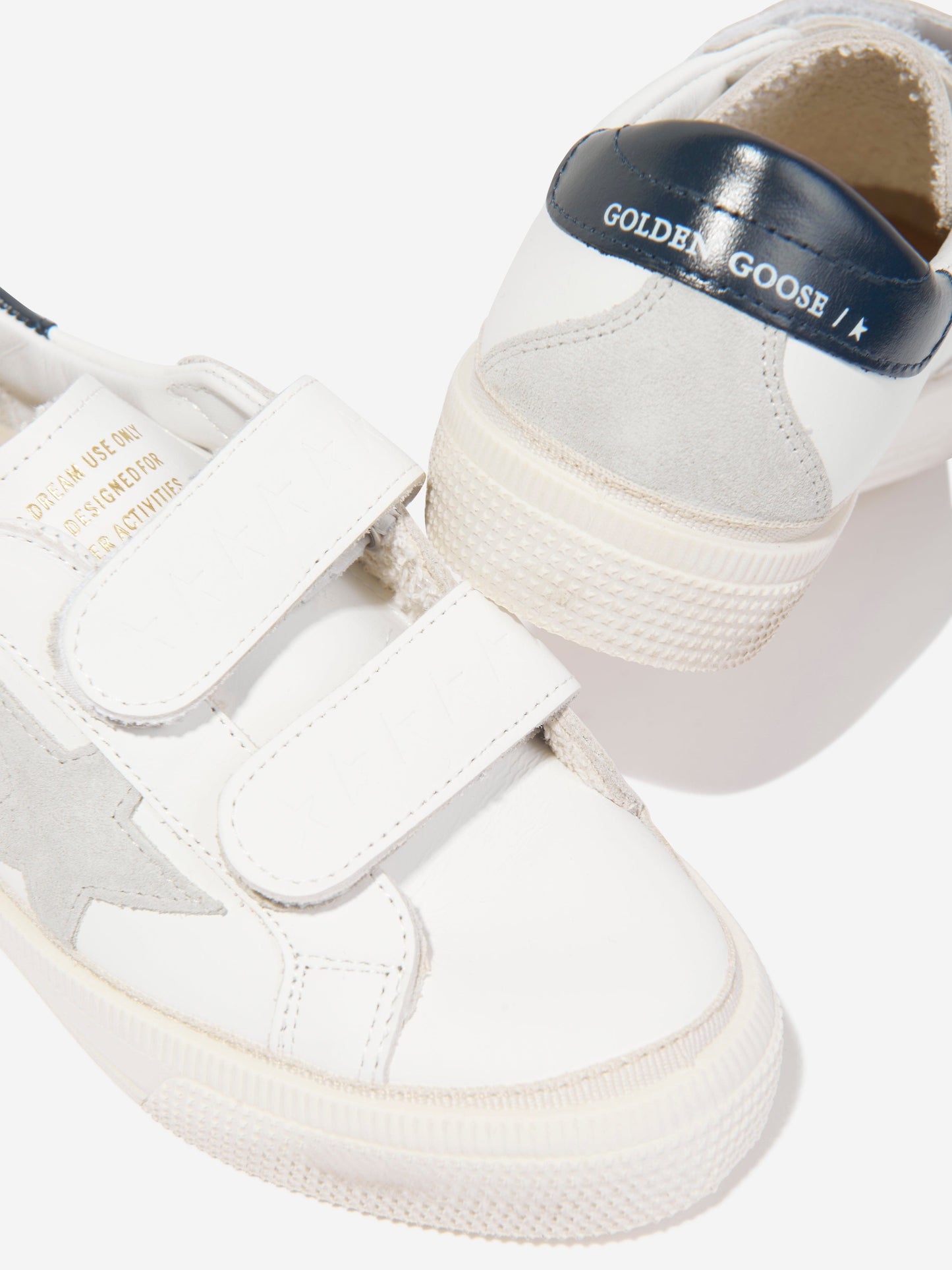 Golden Goose Kids Leather Star May School 运动鞋 (白色)