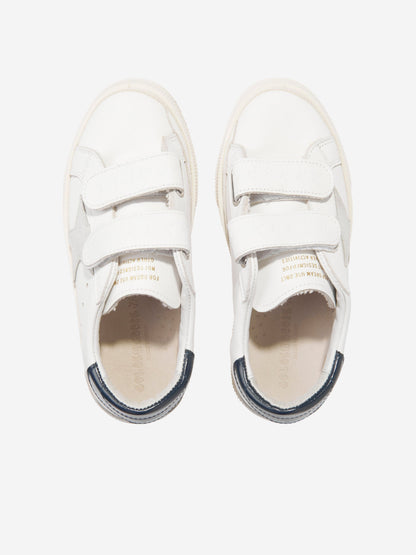 Golden Goose Kids Leather Star May School 运动鞋 (白色)