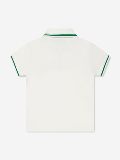 男婴白色徽标 Polo 衫