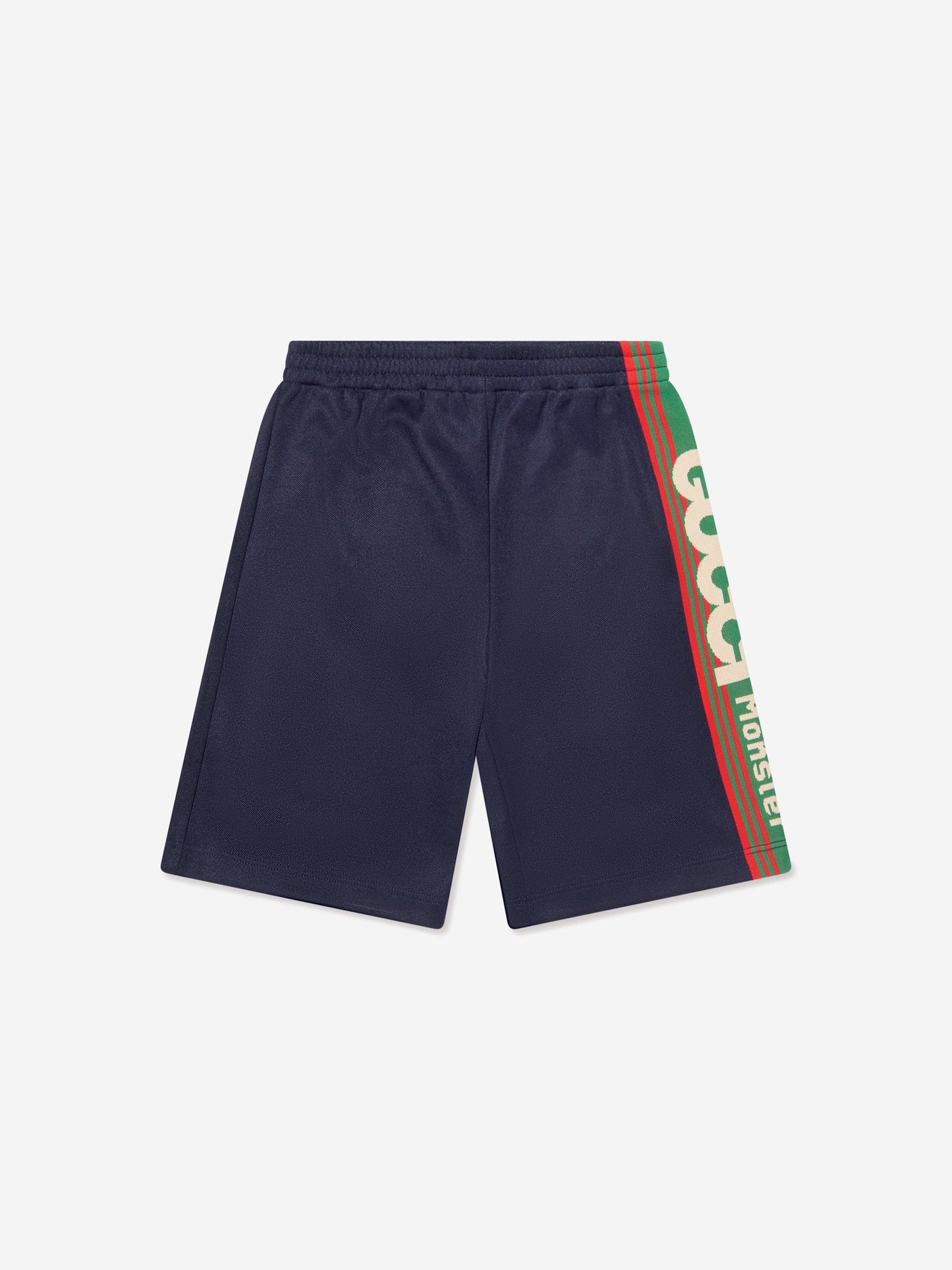 Gucci Boys 海军蓝徽标百慕大短裤