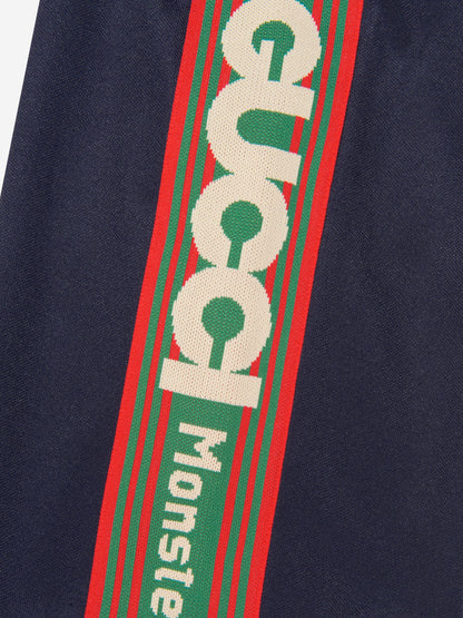 Gucci Boys 海军蓝徽标百慕大短裤