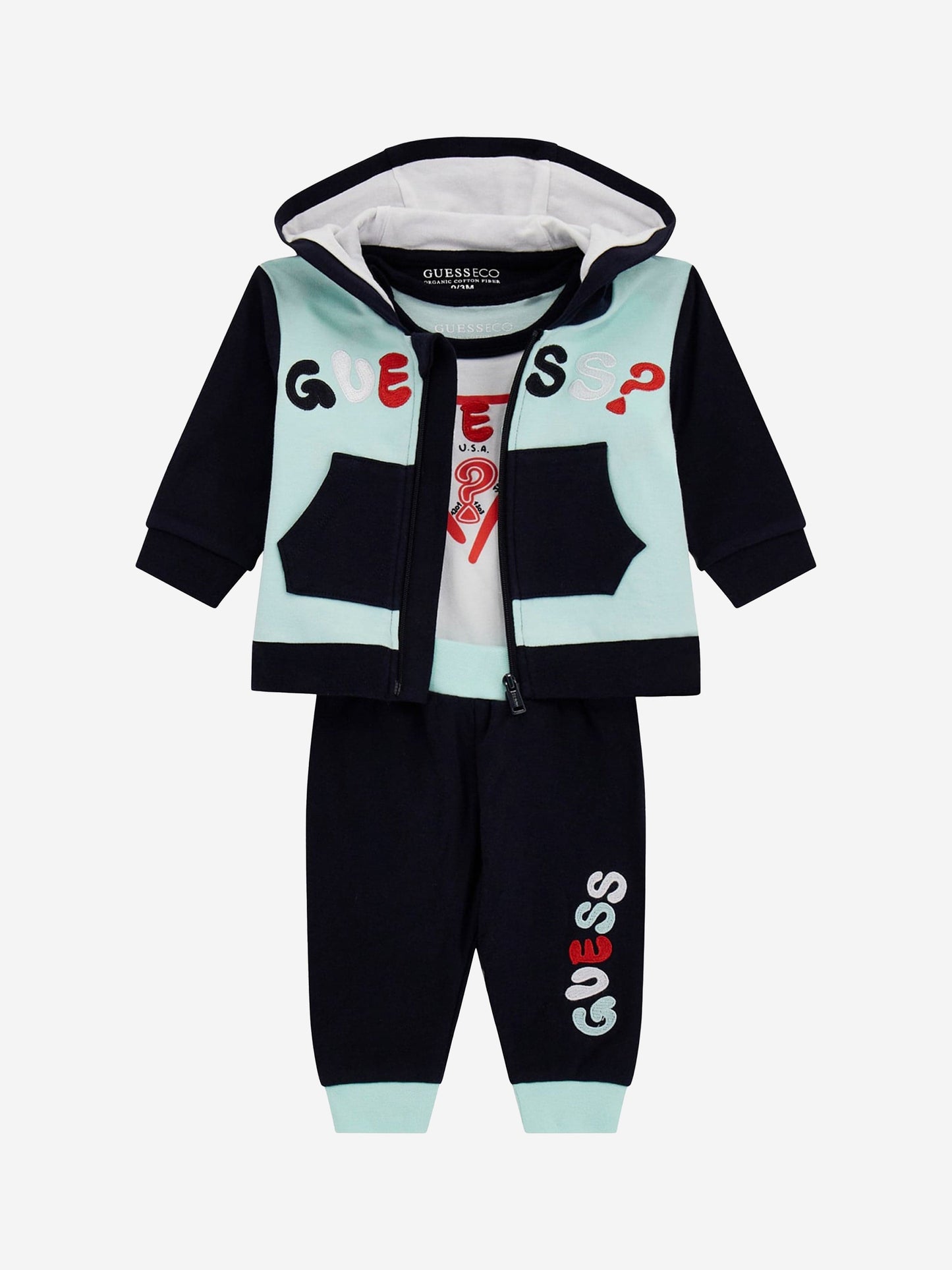 Guess 男婴三件套运动服套装（海军蓝）