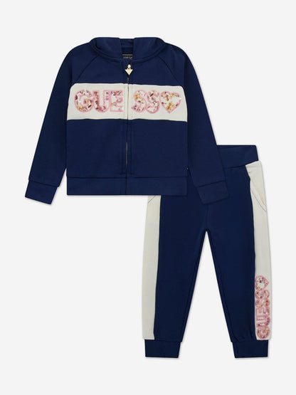 女童蓝色徽标运动服