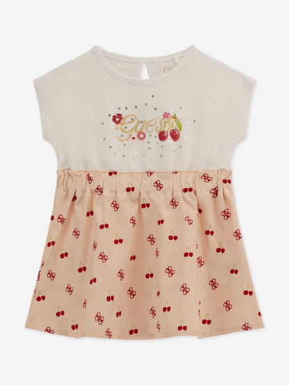 Baby Girls Cherry Dress with Knickers in Pink