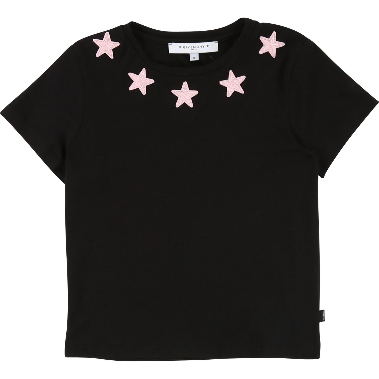 Girls Black Logo Cotton T-shirt