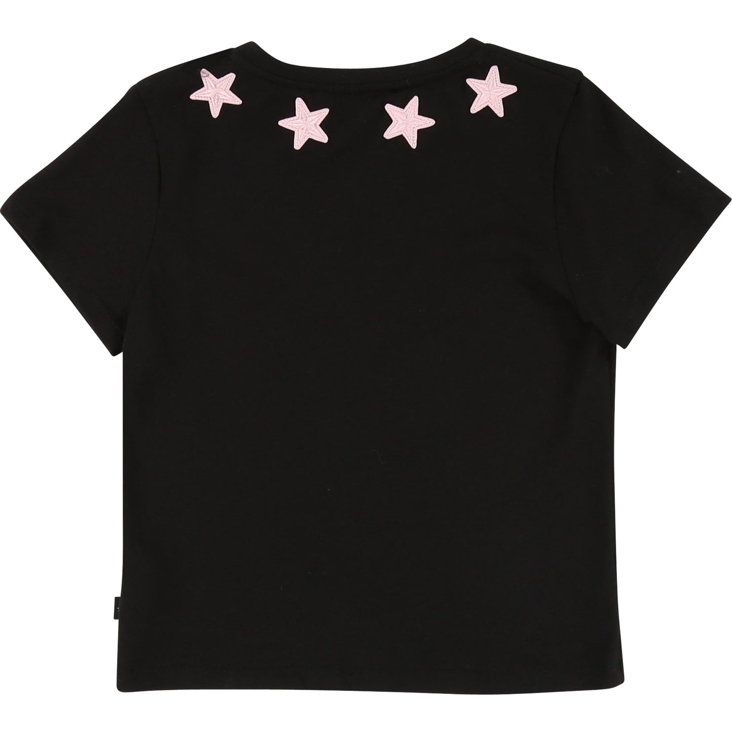 Girls Black Logo Cotton T-shirt