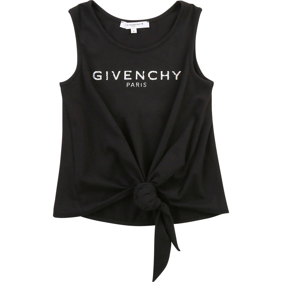 Girls Black Logo Cotton Top
