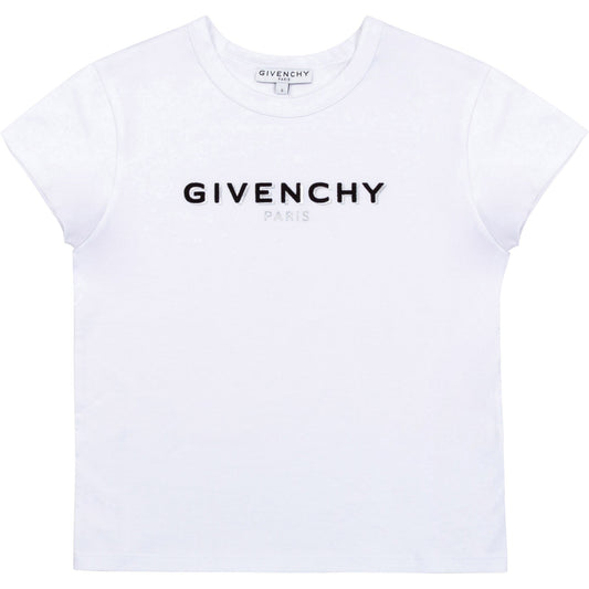 女童白色Logo棉T恤