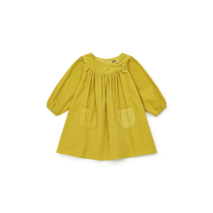 女婴黄色棉连衣裙