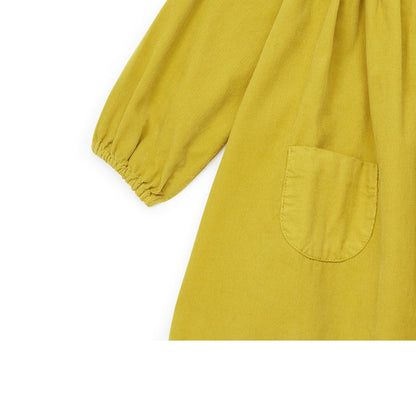 女婴黄色棉连衣裙