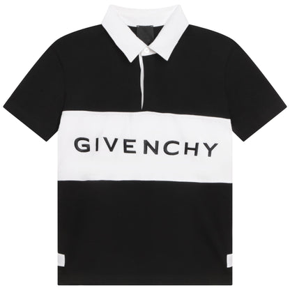 男童黑色Logo棉Polo衫