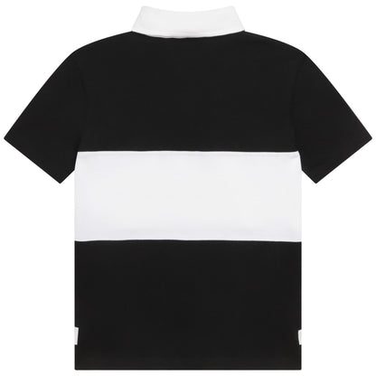 男童黑色Logo棉Polo衫