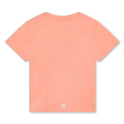 女童橙色Logo棉T恤