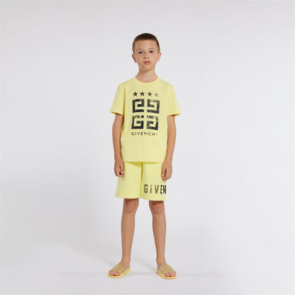男童黄色Logo拖鞋