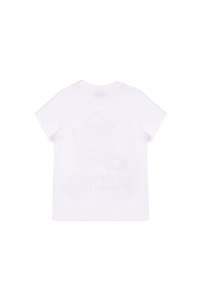 Boys & Girls White Cotton T-shirt