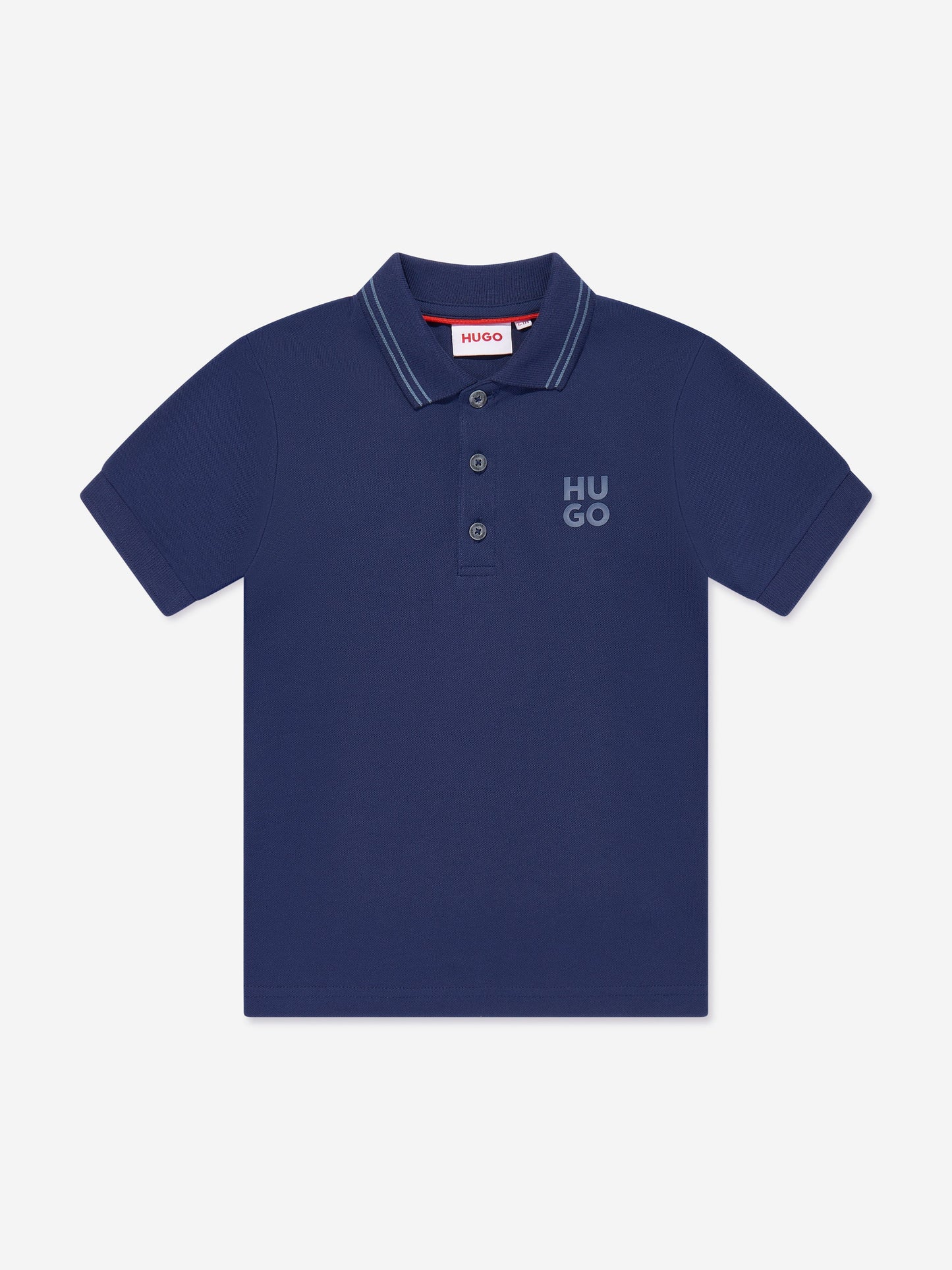 Hugo Boys 蓝色徽标印花 Polo 衫