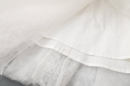 女童月白云肩礼服纱裙