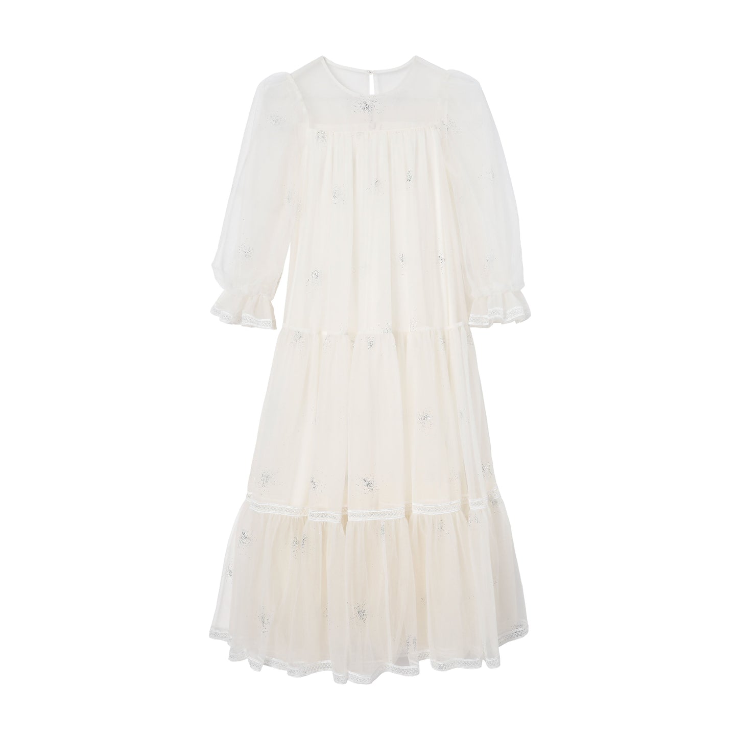 女童月光白礼服纱裙