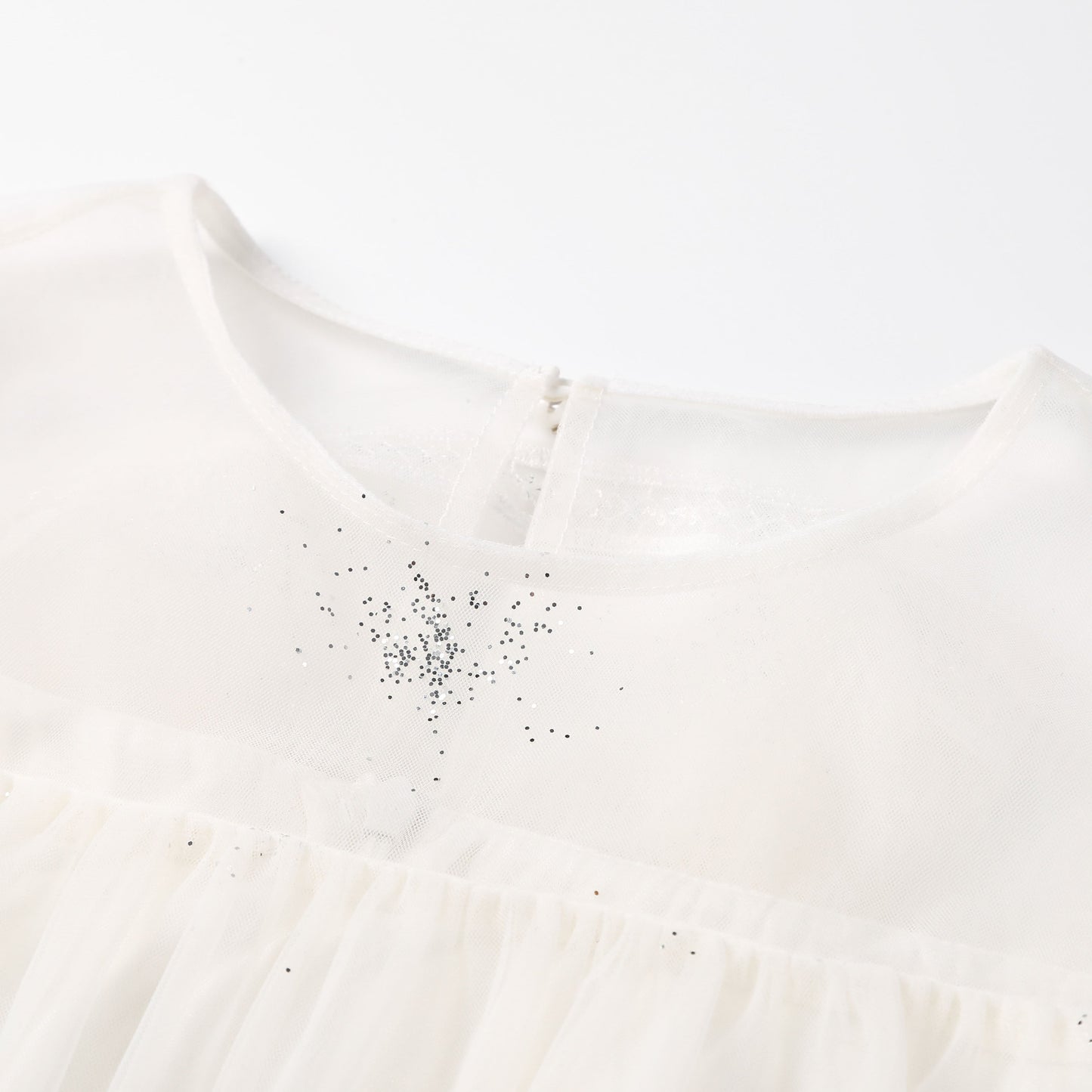 女童月光白礼服纱裙