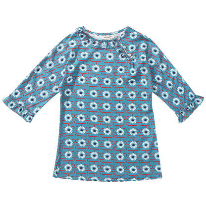Girls Blue Daisy Printed Dress