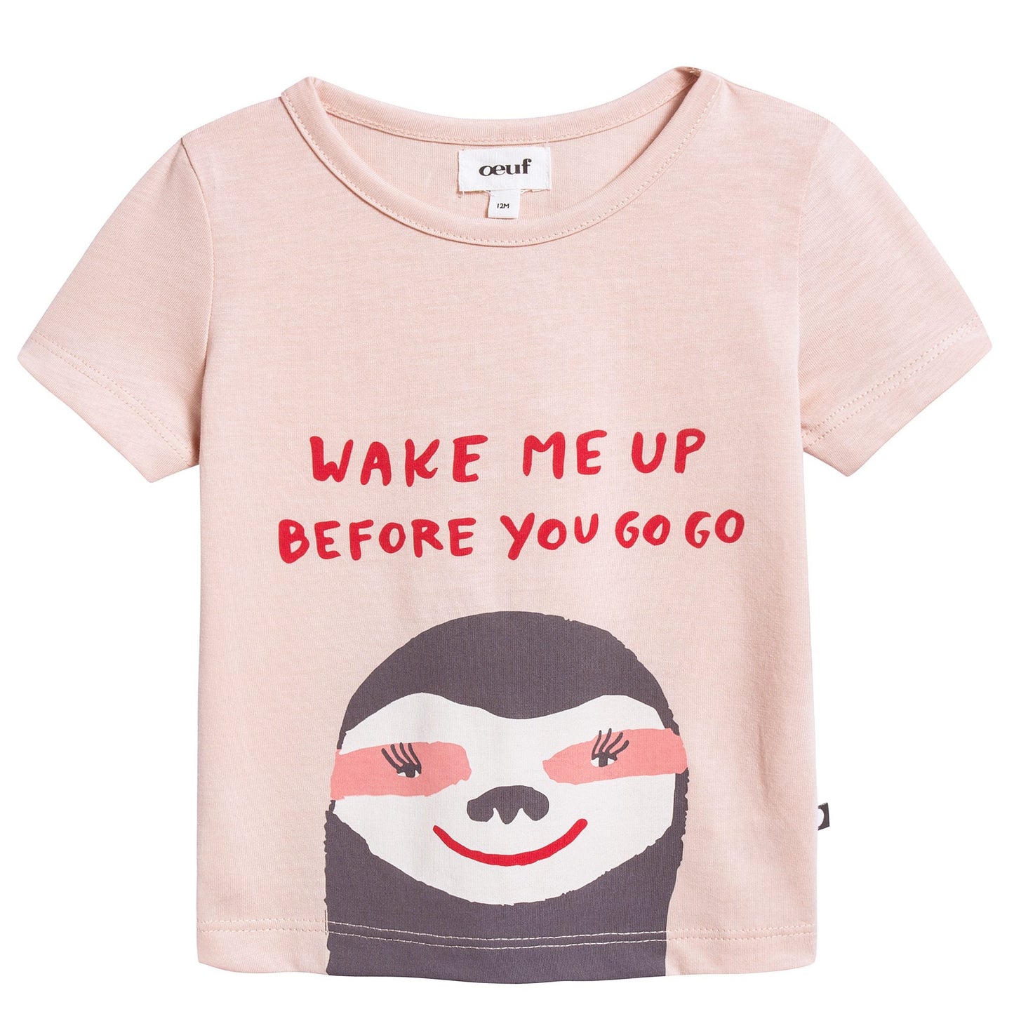 Girls Pink & Sloth Organic Pima Cotton T-shirt