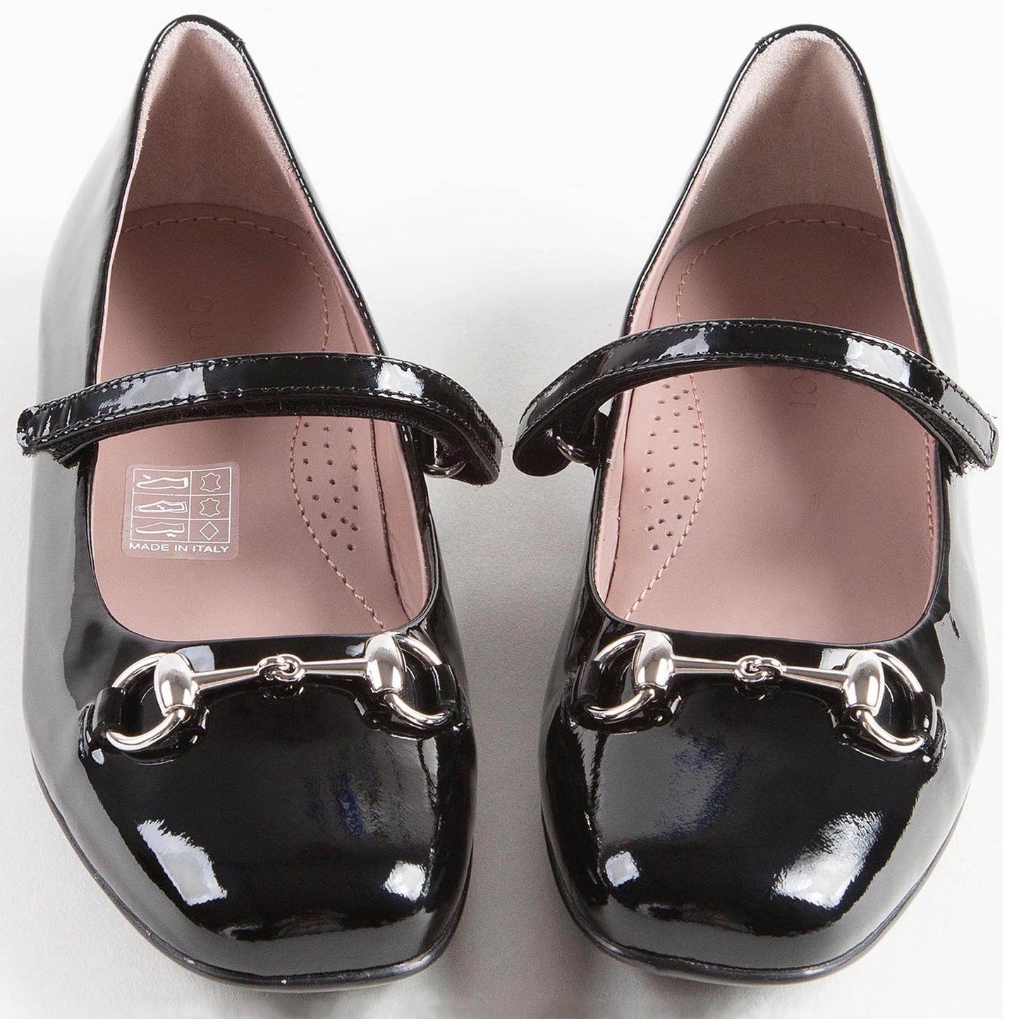 Girls Black Patent Leather Shoes With Horsebit