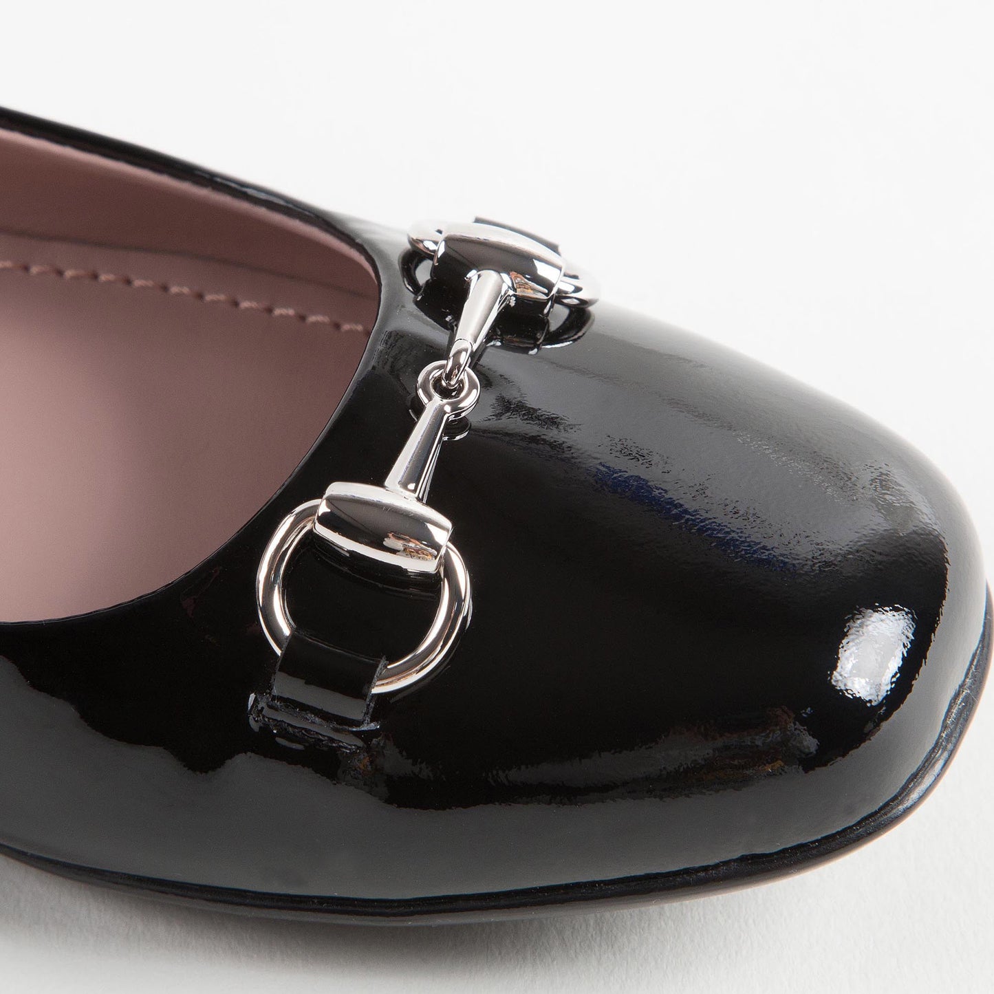 Girls Black Patent Leather Shoes With Horsebit