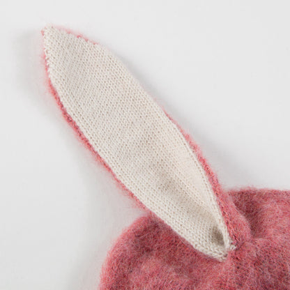 Baby Pink Bunny Alpaca Wool Animal Hat