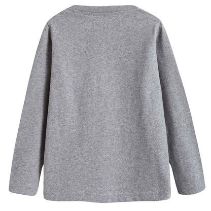 Boys Grey Cotton T-shirt