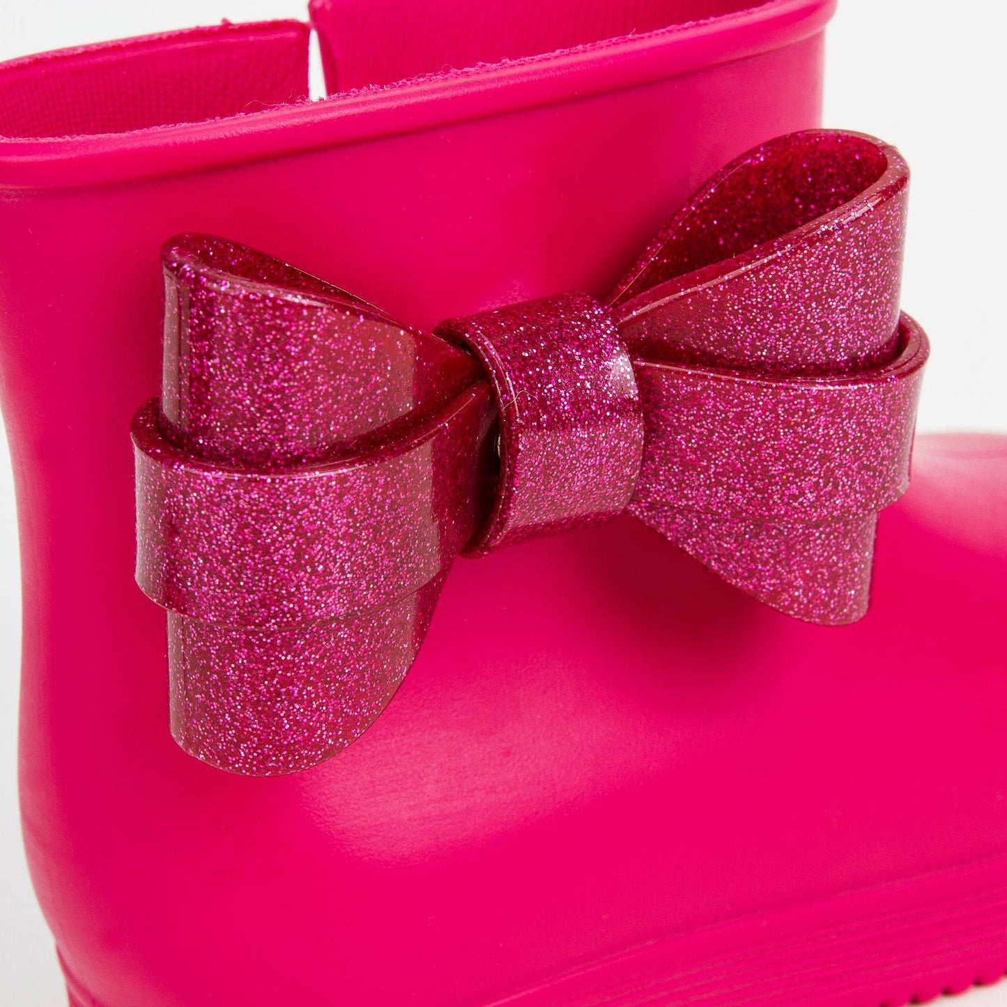 Girls Dark Pink Jelly Rainshoes with Bow