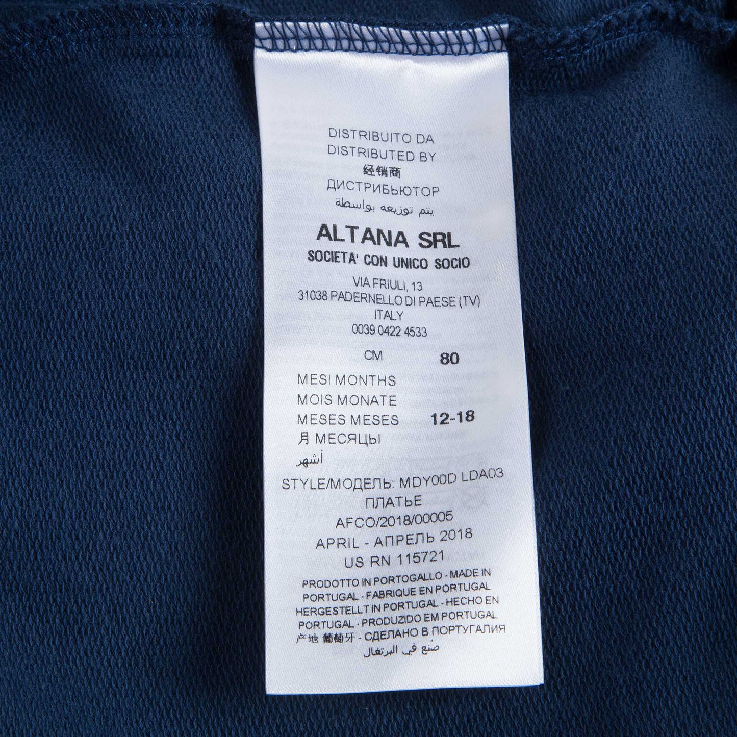 Baby Girls Navy Blue Cotton Dress