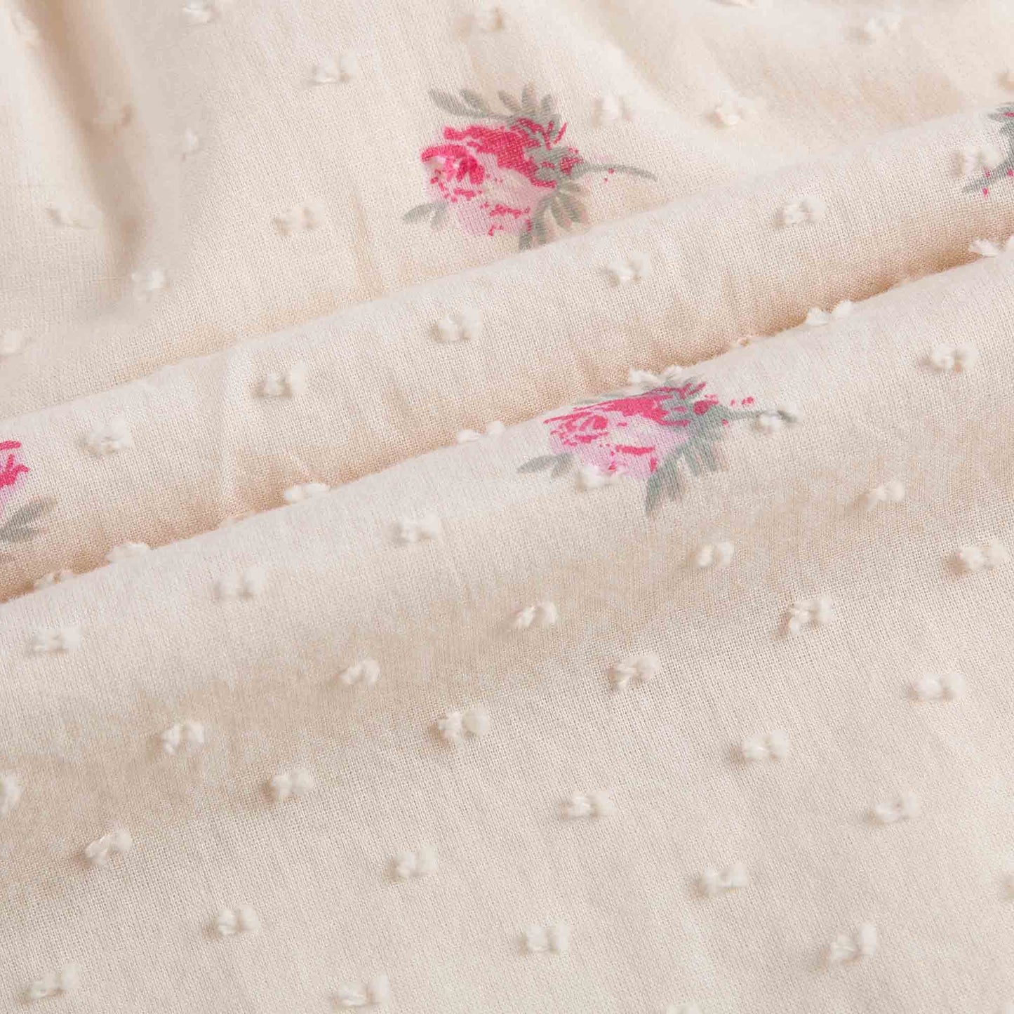 Girls Ivory With Pink Flowers Dress