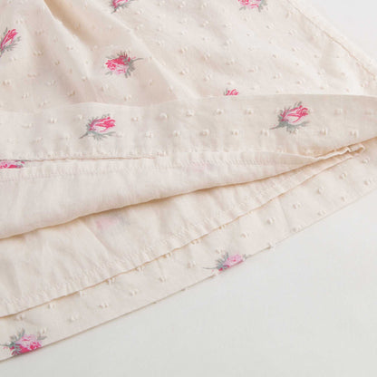 Girls Ivory With Pink Flowers Dress