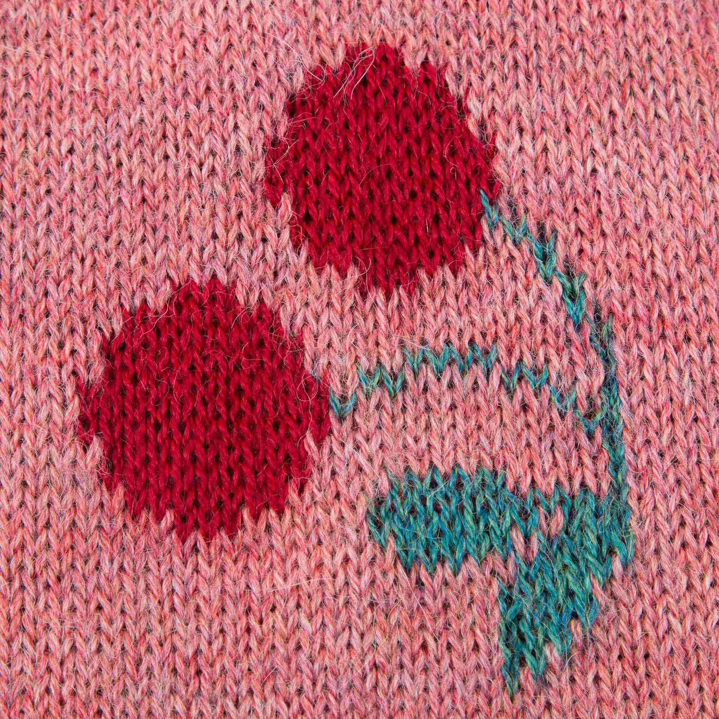Girls Rose Pink Cherry Alpaca Wool Dress