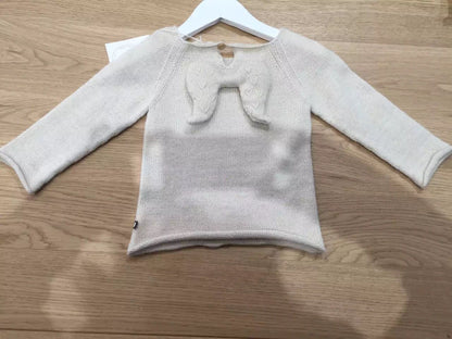 Baby Girls White Alpaca Wool Angel Sweater