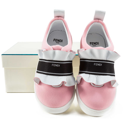 Girls Rosa & Black Logo Shoes