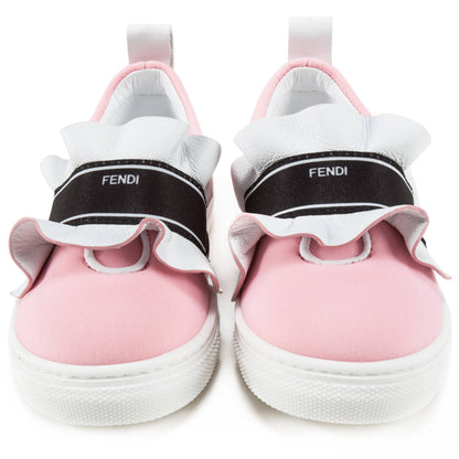Girls Rosa & Black Logo Shoes