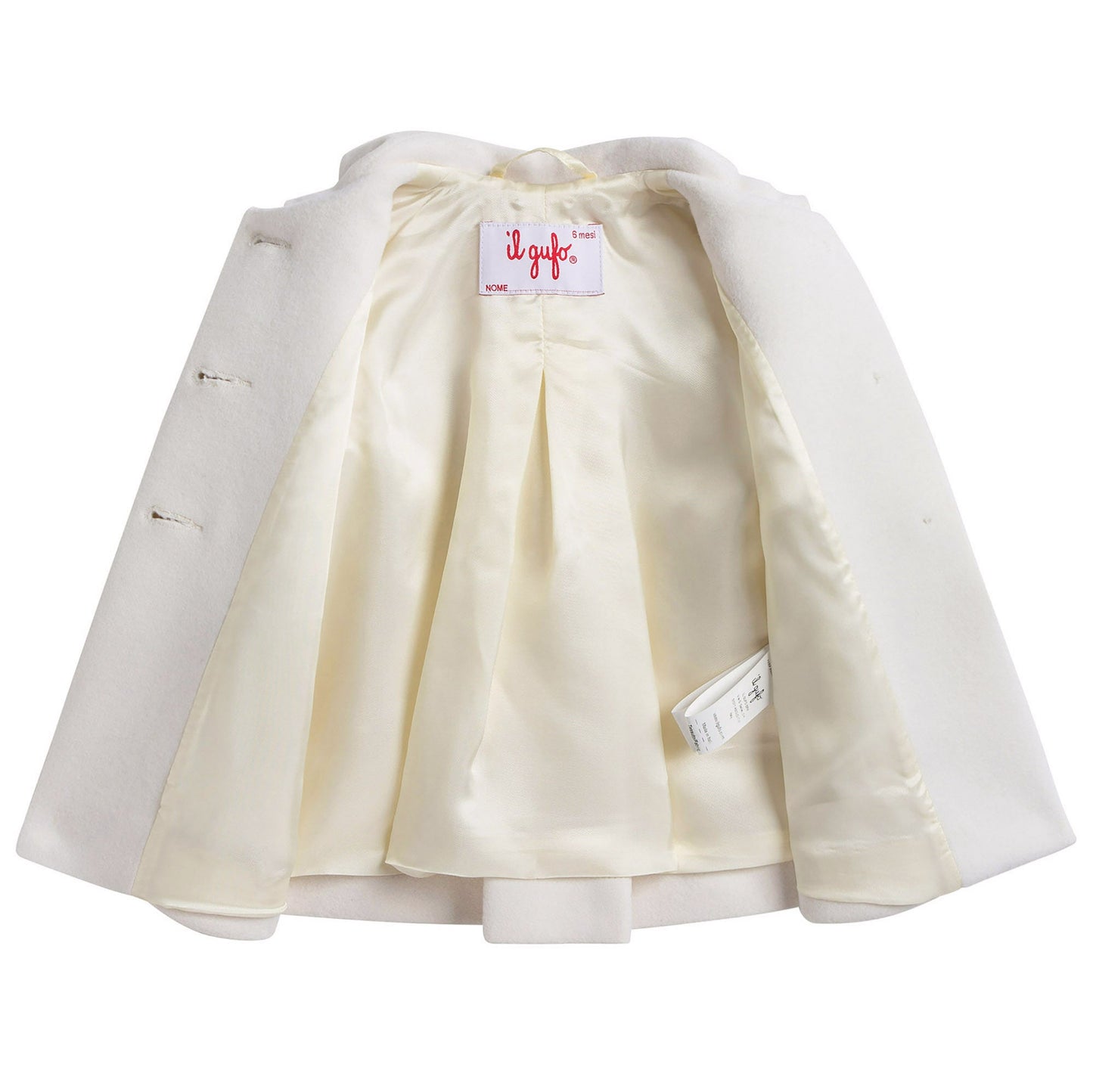 Girls Ivory Wool & Cashmere Coat